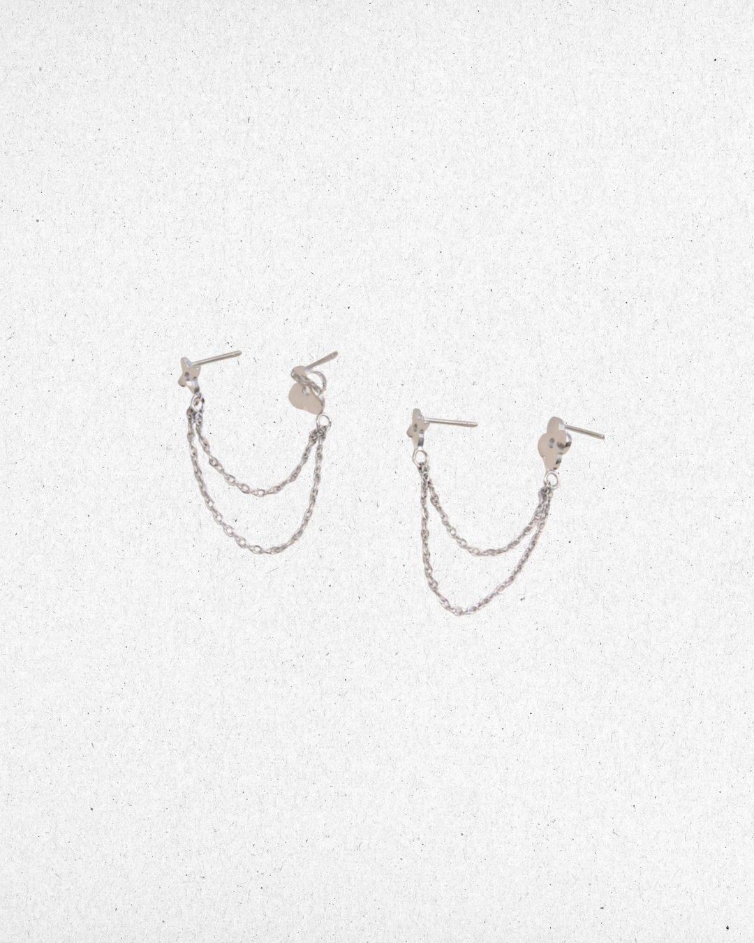 Boucles d'oreille pendante trèfles