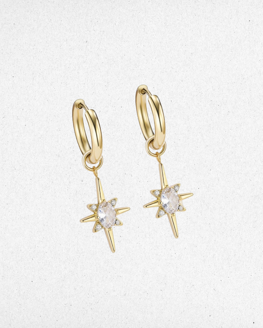 Boucles d'oreilles étoile & strass