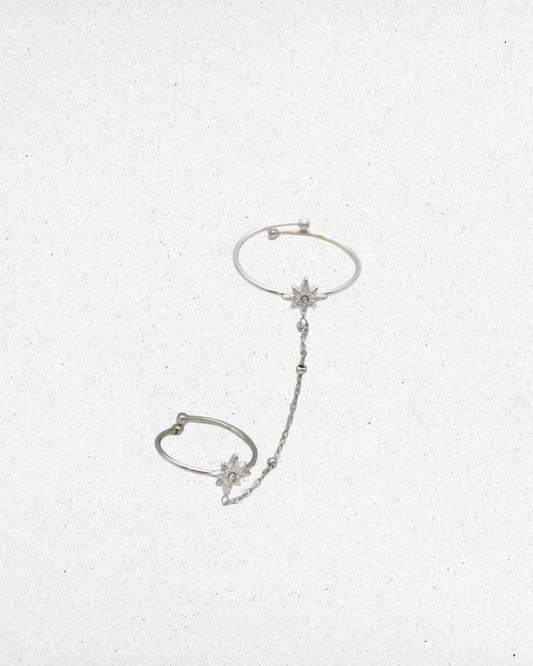 Bague double à chaîne