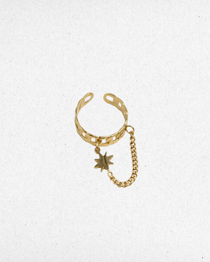 Bague étoile pendante