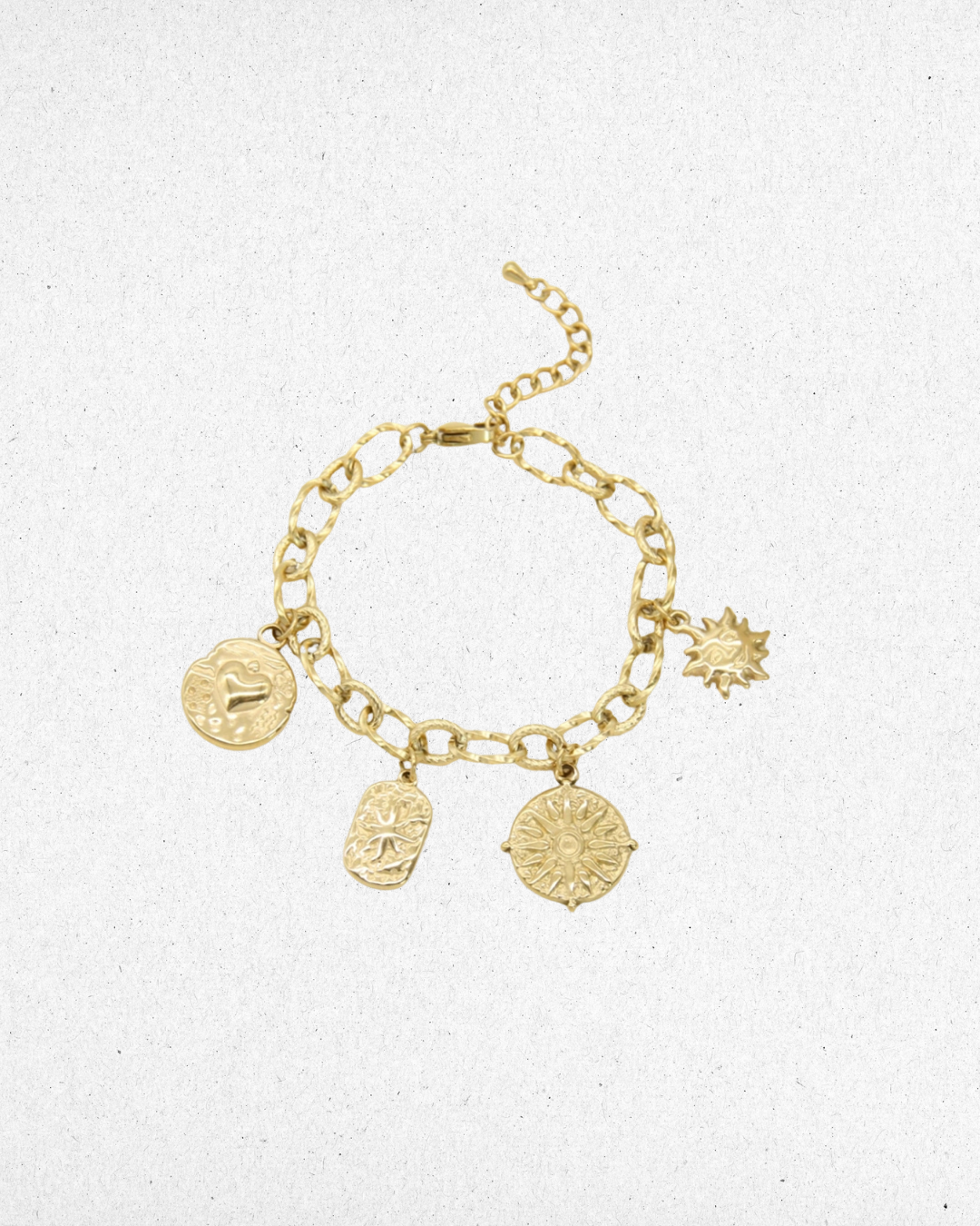 Bracelet charms soleil & coeur