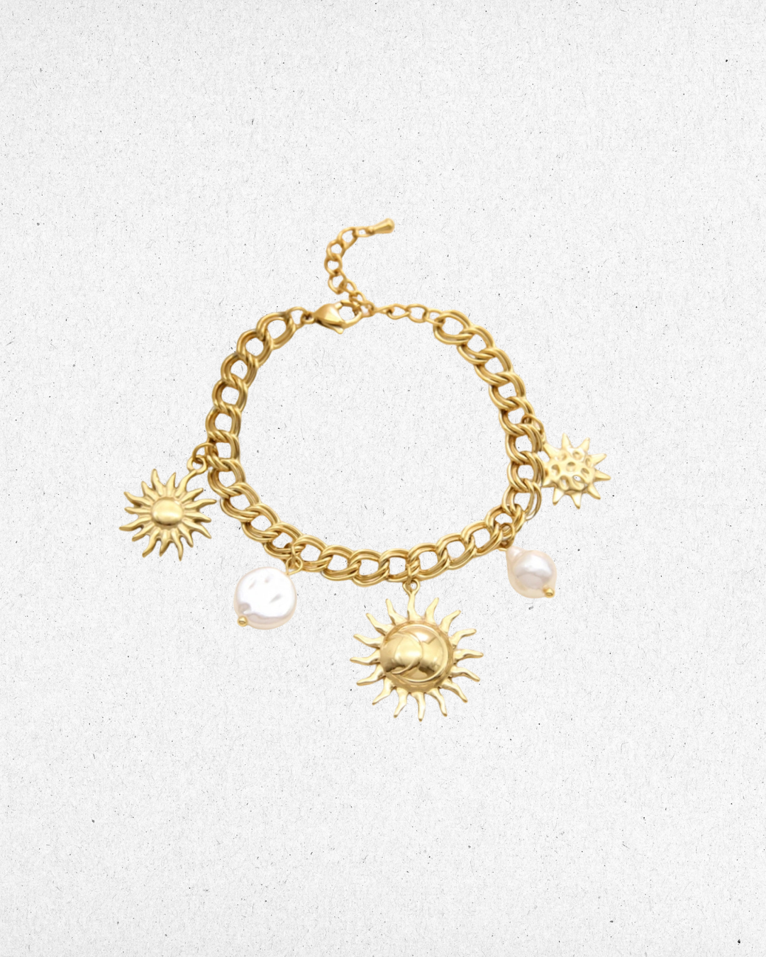 Bracelet charms soleil & perle