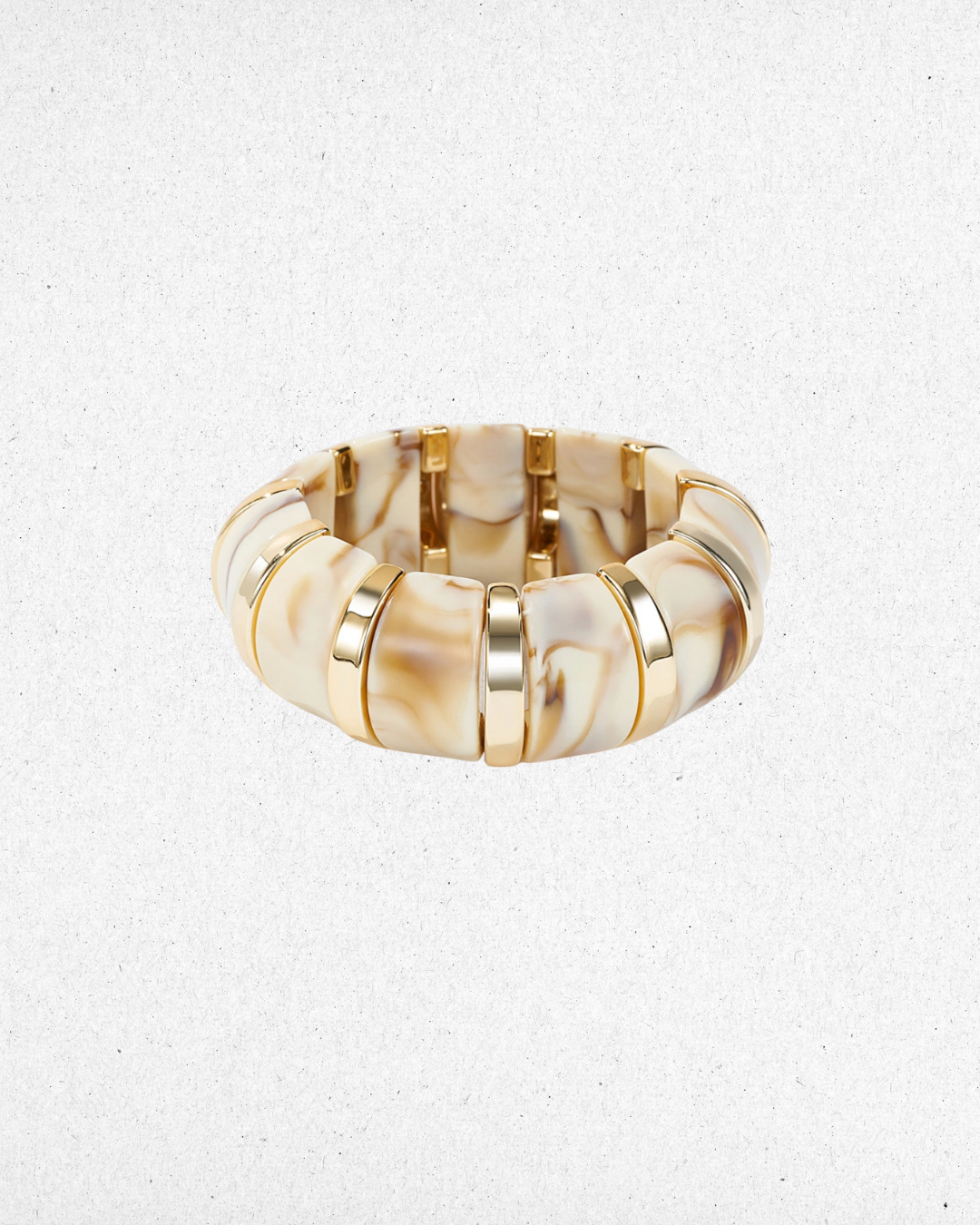 Bracelet fantaisie épais blanc & doré