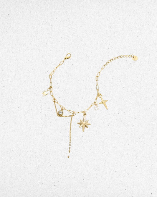Bracelet charms étoile & perles